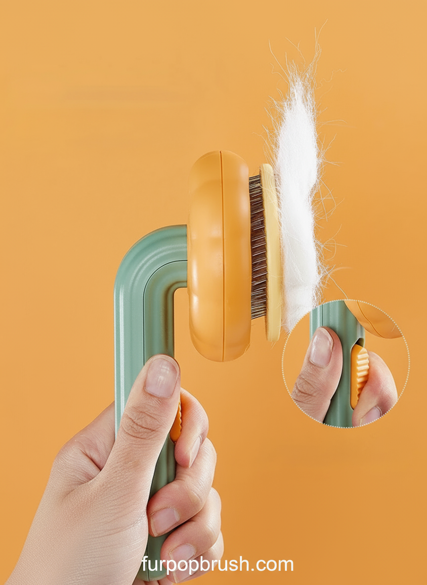 FurPop™ Self-Cleaning Pet Brush (for Cats & Dogs)