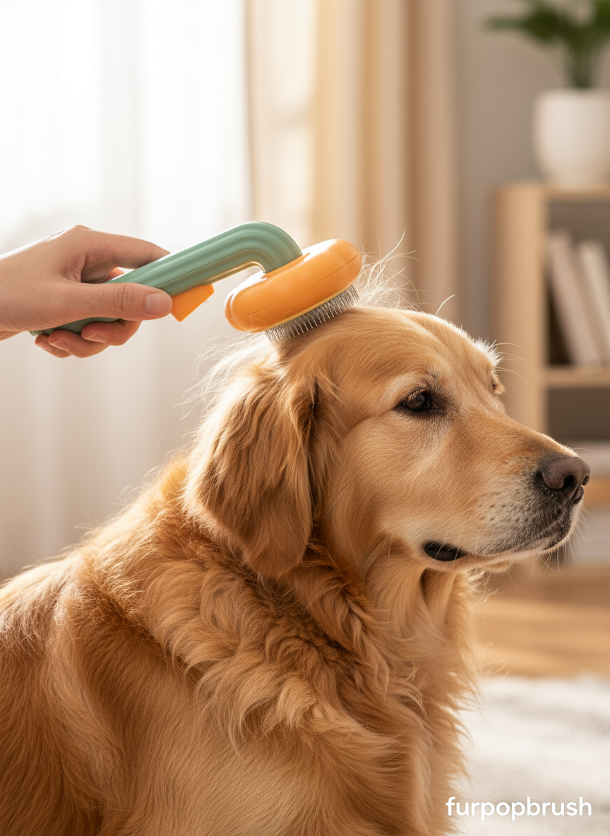 FurPop™ Self-Cleaning Pet Brush (for Cats & Dogs)